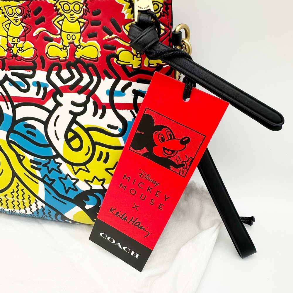 NWT Coach Disney Mickey Mouse X Keith Haring Academy Pouch - Picture 9 of 13